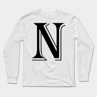 Black letter N in vintage style Long Sleeve T-Shirt